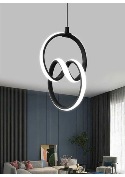 Siyah LED Sarkıt Avize Beyaz Işık Modern Tasarım fiyatları