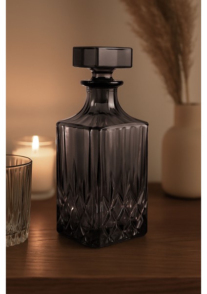 Duman Grisi Kristal Dekoratif Şişe – El Işçiliği Cam Obje (22 Cm) fiyatları