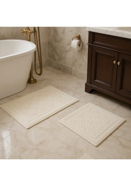 Nev Marka 2'li Banyo Paspası Elite Krem