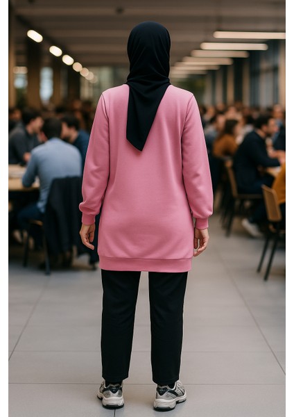 2 Iplik Bisiklet Yaka Kolları Lastikli Uzun Tunik modelleri