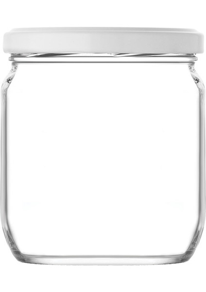 Mercan Cam Kavanoz Tekli Küçük Boy 425 ml Metal Kapaklı (Erzak Saklama/Turşu Kavanozu )