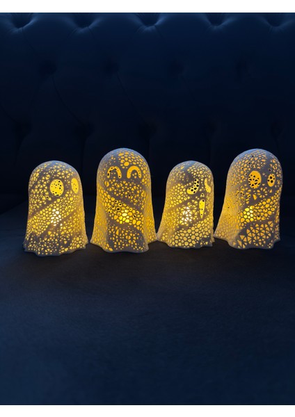 Cadılar Bayramı Işıklı Mini Hayalet Ghost Dekor Seti (4 Adet) | Halloween Parti ve Ev Dekoru modelleri