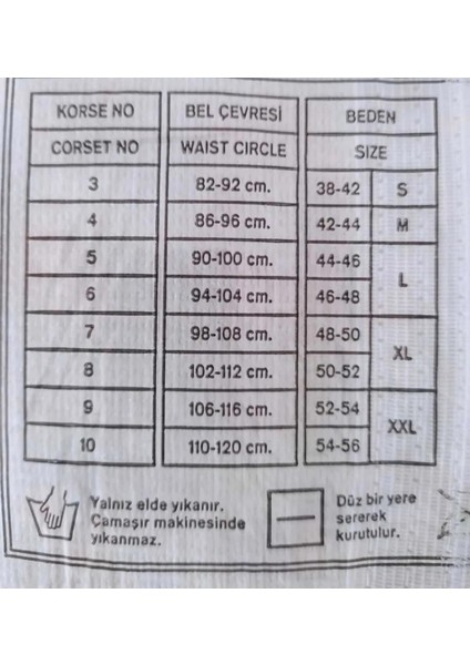 Beyaz Cırtlı Yün Bel Korsesi - 94 - 104 cm uzunluğunda bel çevresi vardır. 46 - 48 cm L (6 Beden) modelleri