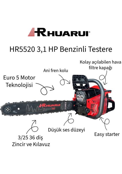 Rhuaruı HR5520 55 cc Benzinli Testere