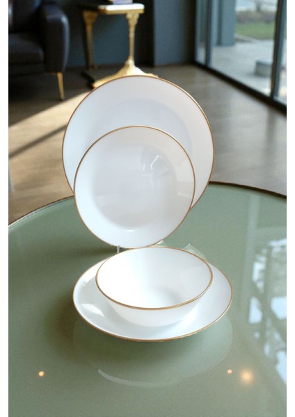 Oftast 24 Parça Yaldızlı 6 Kişilik Yemek Takımı Gld fırsatları