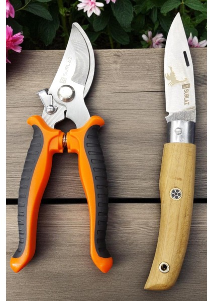 Balta Çakı Bağ Makası Budama Makası 3lü El Yapımı Kaymaz Sap modelleri