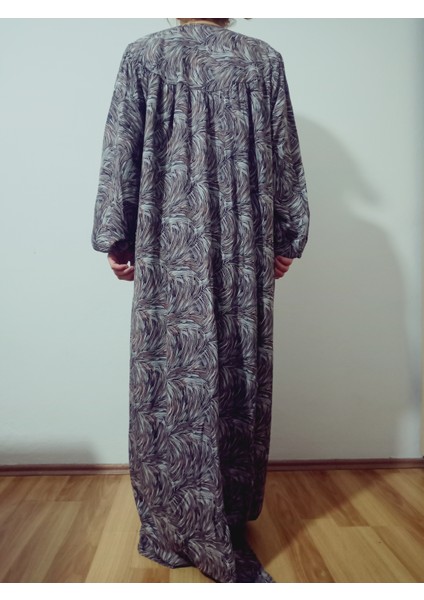 Robadan Uzun Kollu %100 Viskon Basma Çiçekli Anne Elbise, Namaz Elbisesi modelleri