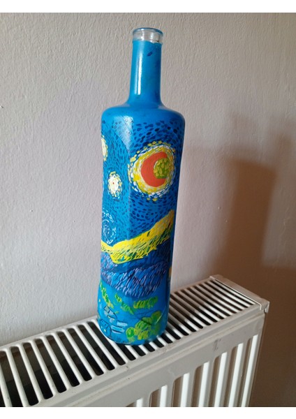 Van Gogh Yıldızlı Gece Temalı El Yapımı Cam Şişe Lamba – LED Işıklı Dekoratif Gece Lambası indirimleri