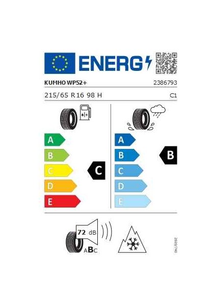 215/65R16 98H Wintercraft WP52+ Ev Kış Oto Lastiği ( Üretim YILI:2025 ) fırsatları