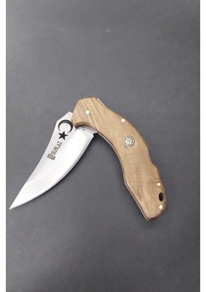 Çakı Özel Ay Yıldız Tasarımlı El Yapımı Isme Özel Ceviz Sap fırsatları