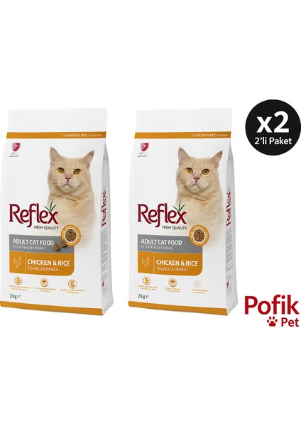 Tavuklu Yetişkin Kedi Maması 2kg x 2 (Toplam 4 Kilo) Avantaj Paketi !