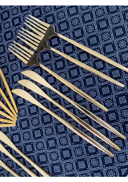 18 Parça Çatal Bıçak Takım 6kişilik Yemek Takımı Gold fırsatları