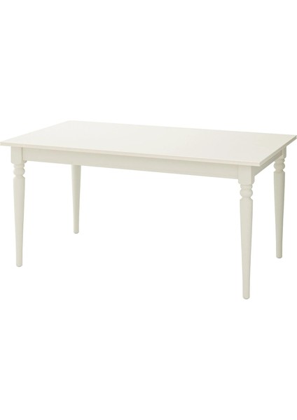 Ingatorp Açılır Yemek Masası Beyaz 4 6 Kişilik 155 / 215 x 87 Cm