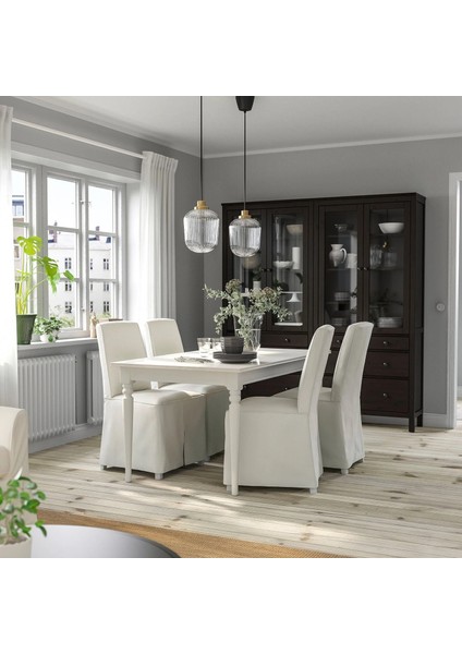 Ingatorp Açılır Yemek Masası Beyaz 4 6 Kişilik 155 / 215 x 87 Cm indirimleri