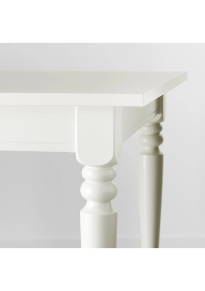 Ingatorp Açılır Yemek Masası Beyaz 4 6 Kişilik 155 / 215 x 87 Cm