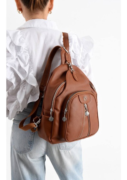 ,çok Cepli,kullanışlı, Taba Bayan Sırt Çantası fiyatları