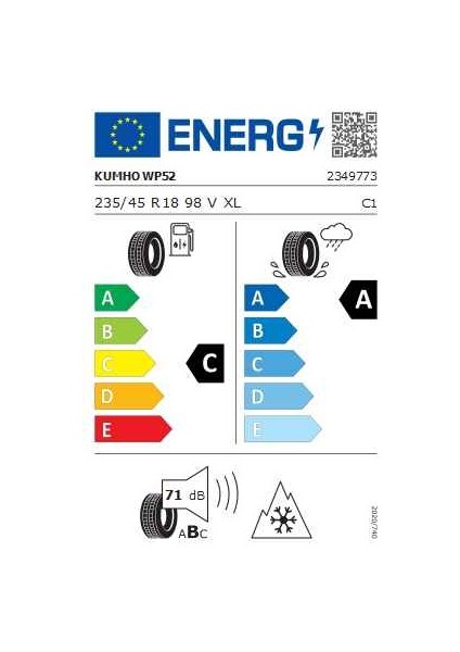 235/45R18 98V Wintercraft WP52 Ev K-Sılent (Süngerli) Kış Oto Lastiği ( Üretim YILI:2024 ) fırsatları