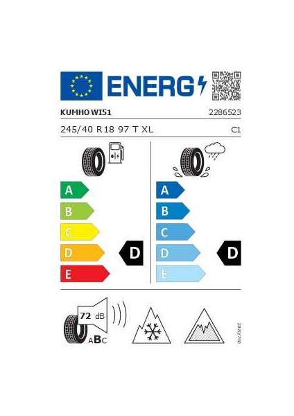 245/40R18 97T Xl Wintercraft Wı51 Kış Oto Lastiği ( Üretim YILI:2025 ) fırsatları