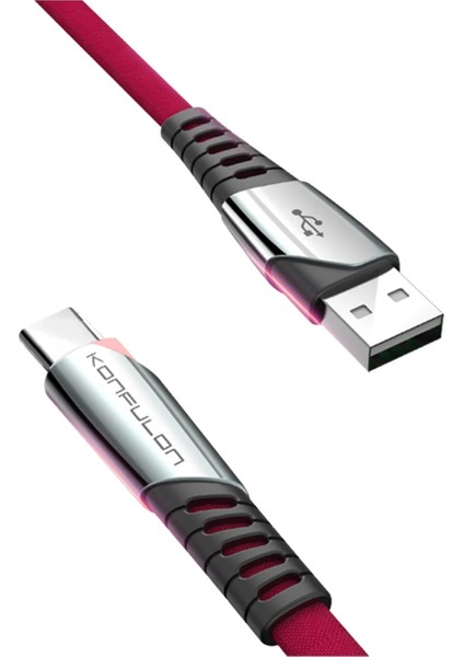 Zeroshop Konfulon DC18 Type-C Kablo 1m 5A - Kırmızı