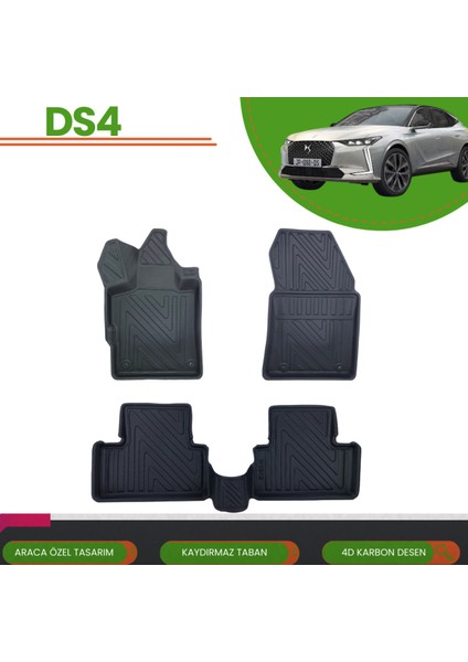 Citroen Ds4 2021+ Araca Özel 4d Havuzlu Paspas Takımı (Karbon)