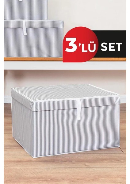 (3 Adet) Alas Çok Amaçlı Kutu Maxi Boy Tela 50*40*30 cm