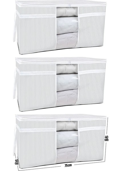 (3 Adet) Alas Pencereli Yastık Yorgan Hurcu Büyük Boy 75X40X40 cm