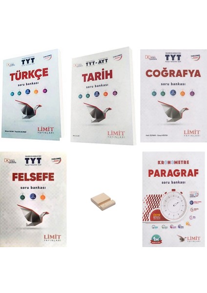 Limit Tyt Türkçe Tarih Coğrafya Felsefe ve Paragraf Soru Bankası 5li Set + Telefon Standı