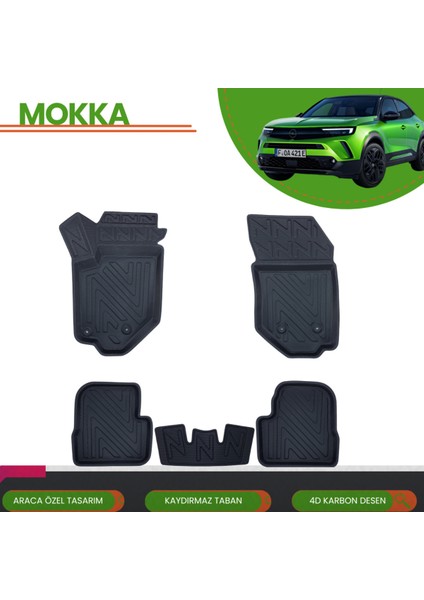 Opel Mokka 2021+ Araca Özel 4d Havuzlu Paspas Takımı (Karbon)