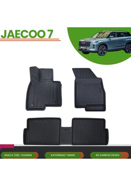 Jaecoo 7 2024+ Araca Özel 4d Havuzlu Paspas Takımı (Karbon)