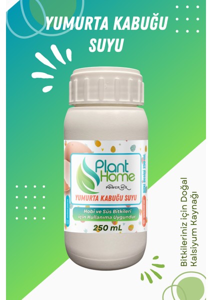 Hazır Yumurta Kabuğu Suyu – Doğal Kalsiyum Takviyesi – Organik Bitki Besini 250 ml