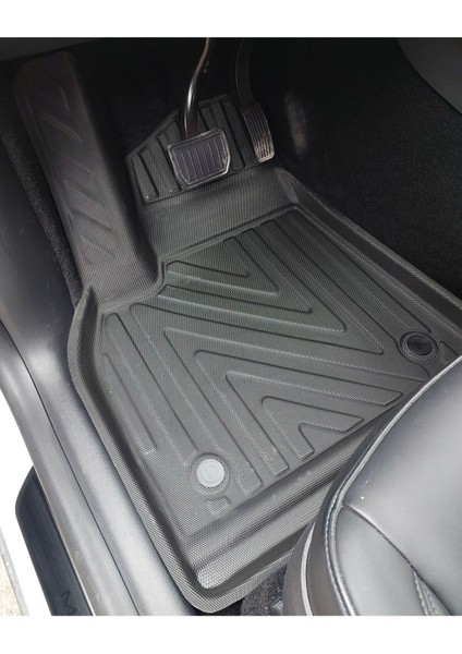 Tesla "y" Model 2019-2024 Araca Özel 4d Havuzlu Paspas Takımı (Karbon)