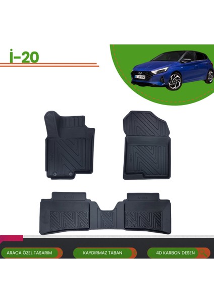 Hyundai I20 2020+ 4d Araca Özel Havuzlu Paspas Takımı (Karbon) indirimleri