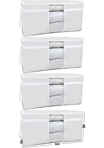 (4 Adet) Alas Pencereli Yastık Yorgan Hurcu Büyük Boy 75X40X40 cm