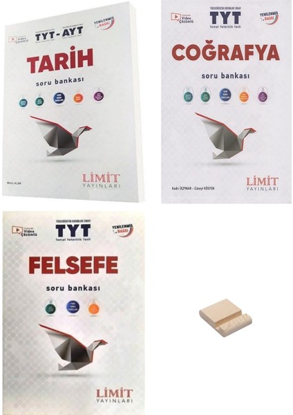 Limit Tyt Tarih Coğrafya ve Felsefe Soru Bankası 3lü Set + Telefon Standı