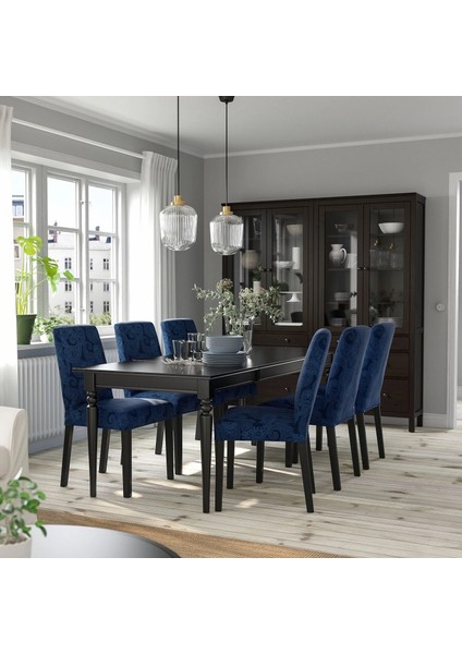 Ingatorp Açılır Yemek Masası Siyah 4 6 Kişilik 155 / 215 x 87 Cm fırsatları