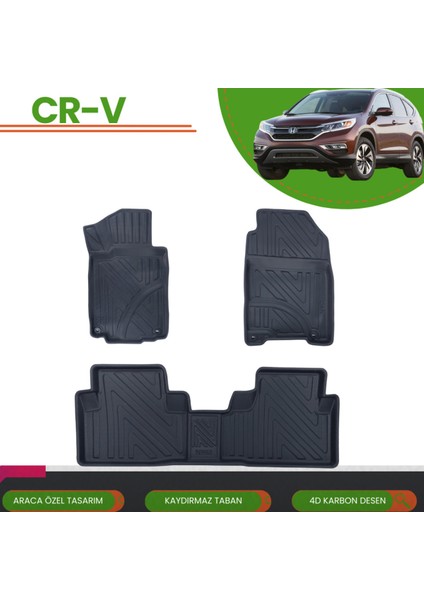 Honda Cr-V 2013-2018 Araca Özel 4d Havuzlu Paspas Takımı (Karbon)