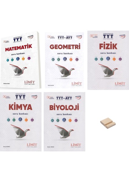 Limit Tyt Matematik Geometri Fizik Kimya ve Biyoloji 5li Set + Telefon Standı