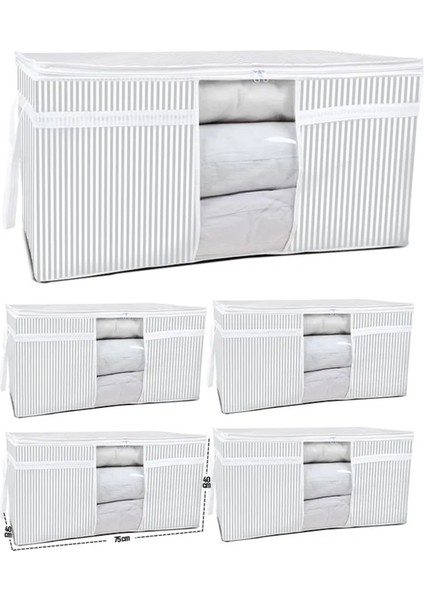 (5 Adet) Alas Pencereli Yastık Yorgan Hurcu Büyük Boy 75X40X40 cm