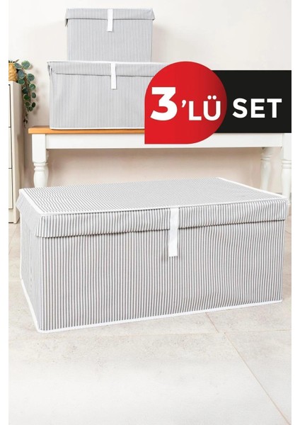 Alas 3'lü Çok Amaçlı Kutu Megaplus 70X40X30 cm Tela (Yıkanamaz)