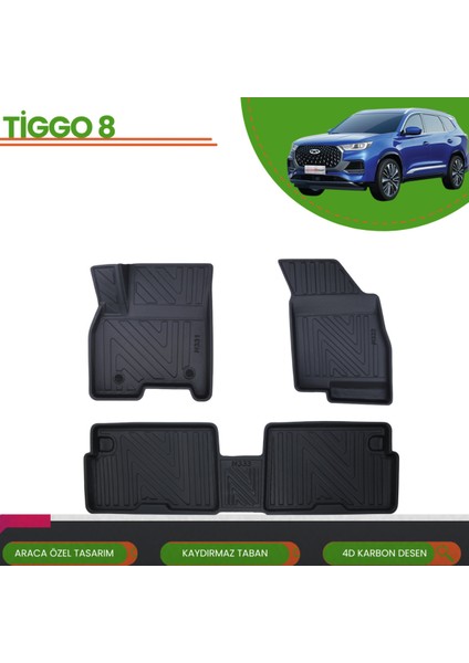 Chery Tiggo 8 Pro 5 Koltuk 4d Araca Özel Havuzlu Paspas Takımı (Karbon) fırsatları