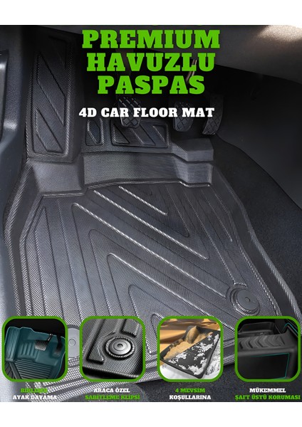 Skoda Scala 2019+ Araca Özel Üretim 4d Havuzlu Paspas Takımı (Karbon) fırsatları