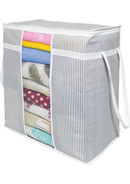 (2 Adet) Alas Pencereli Saklama Çantası Çizgili Çok Amaçlı 50X45X30 cm fiyatları