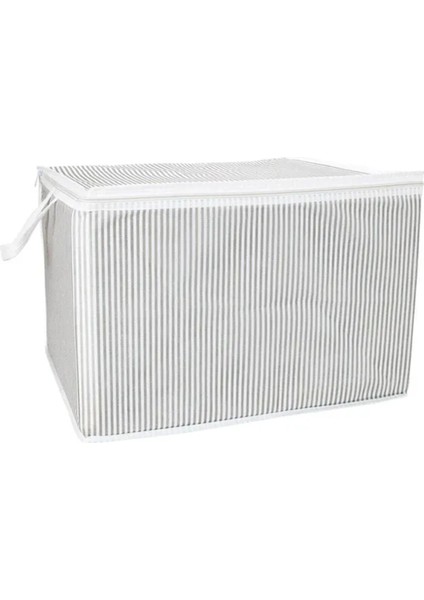 Alas Gri Çizgili Fermuarlı Mini Boy Hurç Yastık-Kazak-Kıyafet Düzenleyici 45*40*30 cm fiyatları