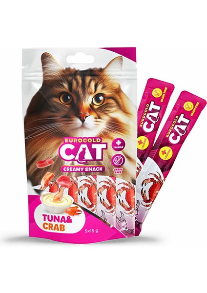 Zeroshop Eurogold Cat Sıvı Kedi Ödülü Ton - Yengeç 5X15GR
