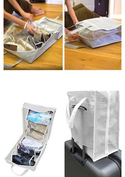 (3 Adet) Alas Bavul Içi Düzenleyici Ayakkabı Saklama/taşıma Çantası Valize Asılabilir 40*35*22 cm