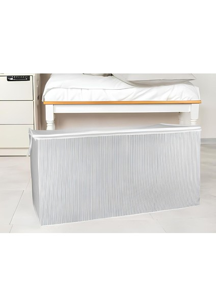(2 Adet)Alas Gri Çizgili Fermuarlı Mega Boy Hurç Yastık-Yorgan-Kıyafet Düzenleyici 80*40*60 cm indirimleri