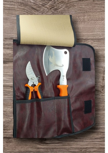 Budama Makası Balta 2'li Set Bağ Makası El Yapımı Kaymaz Sap Isme Özel