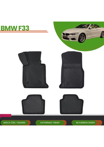Bmw F33 Cabrio 4d Araca Özel Havuzlu Paspas Takımı (Karbon)