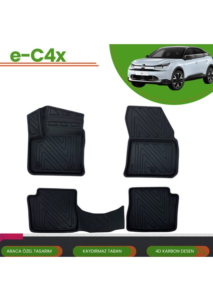 Citroen C4-Ex 2023+ Araca Özel 4d Havuzlu Paspas Takımı (Karbon)