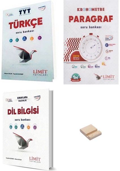 Limit Tyt Türkçe Paragraf ve Dil Bilgisi Soru Bankası 3lü Set + Telefon Standı